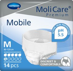 Труси поглинаючі для дорослих, які страждають на нетримання MoliCare® Premium Mobile 6 крапель M 14шт/пак